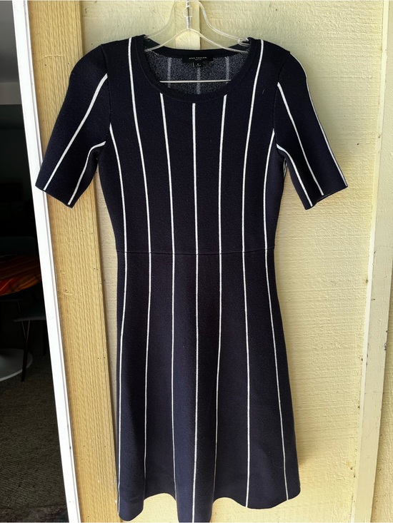 Ann Taylor Dresses & Skirts - Ann Taylor Petite Striped Knit Sweater Dress Merino Wool Fit Flare size SP